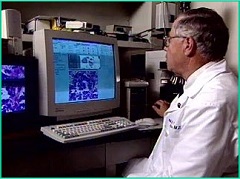 Located in Arizona, Dr. Weinstein obtains a second opinion from an expert in Florida, live and in real-time, using his patented invention of robotic telepathology.  
