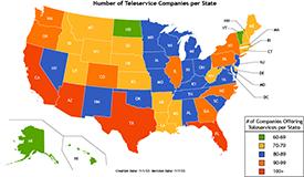 Click to view full size Map of Number Service Providers per State